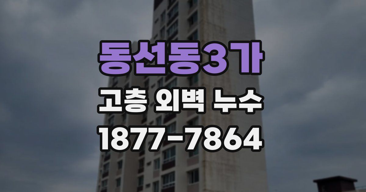 동선동3가 고층 외벽 누수