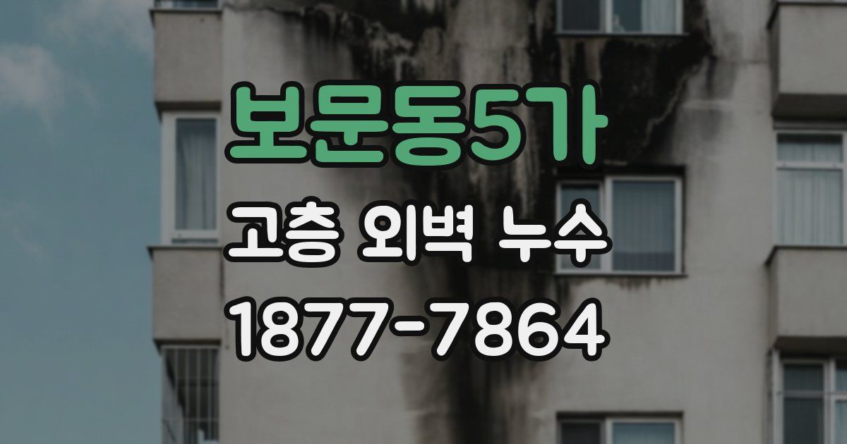 보문동5가 고층 외벽 누수