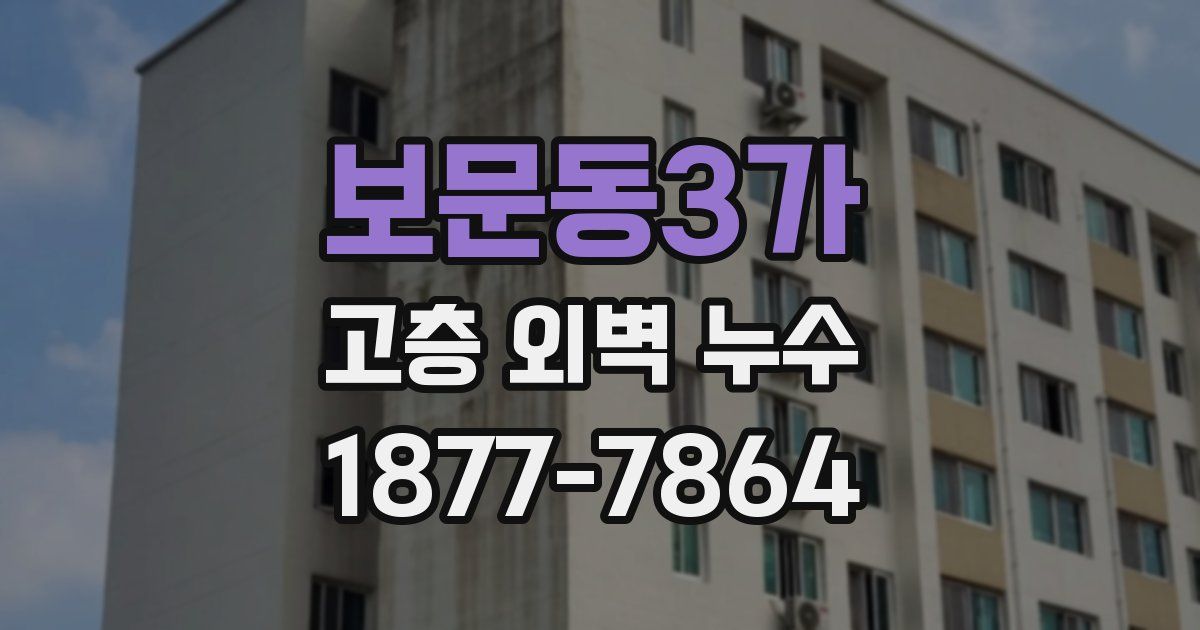 보문동3가 고층 외벽 누수