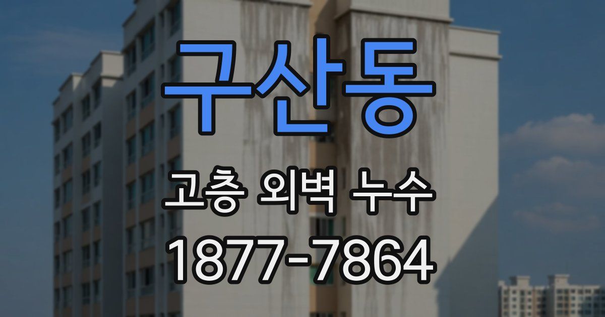 구산동 고층 외벽 누수