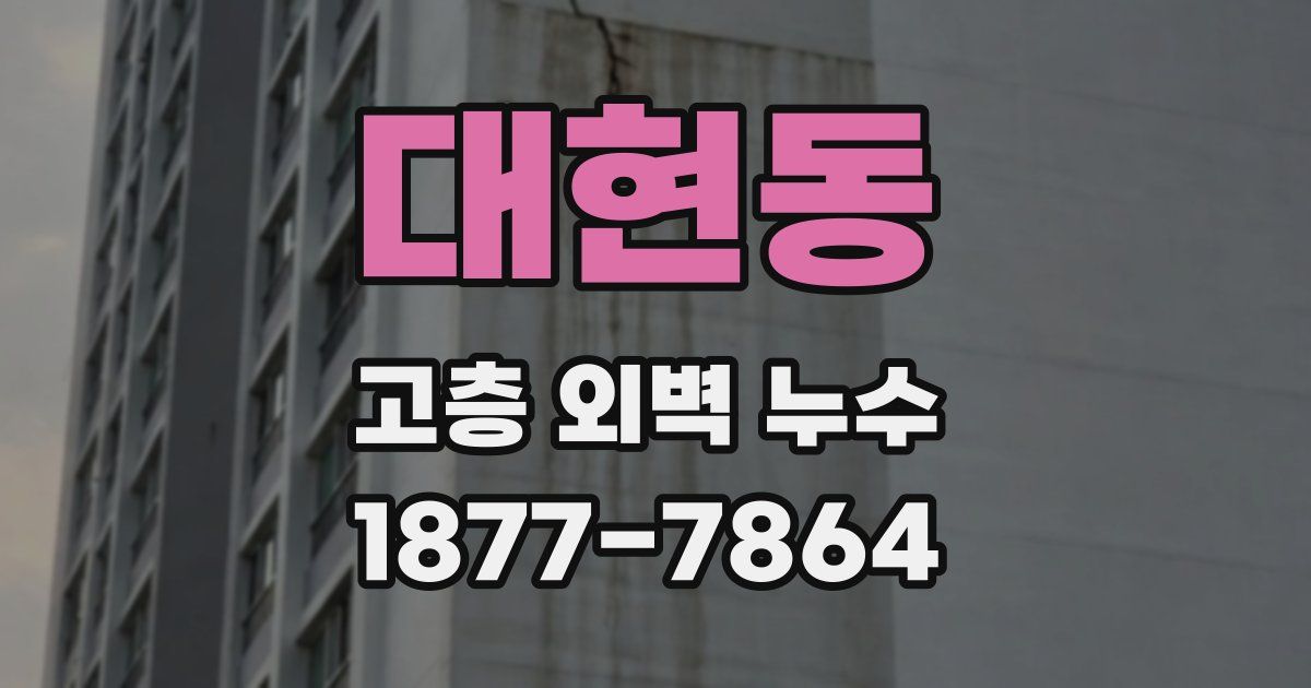 대현동 고층 외벽 누수