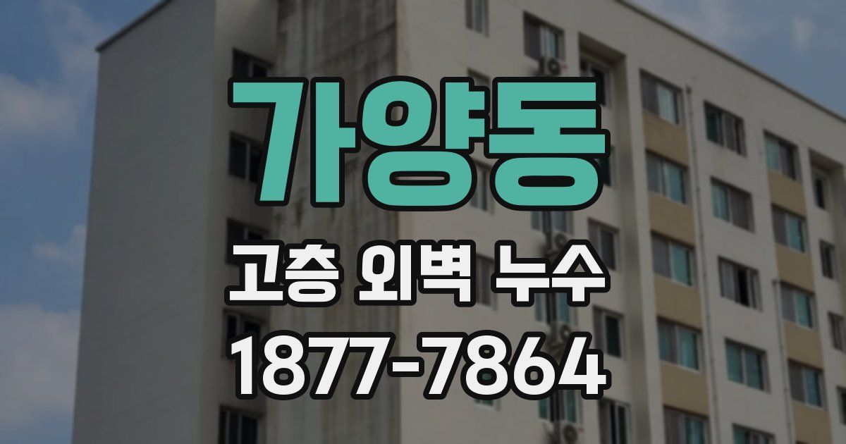 가양동 고층 외벽 누수