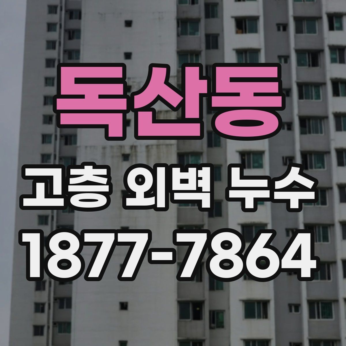 독산동 고층 외벽 누수 문제를 반복하지 않으려면