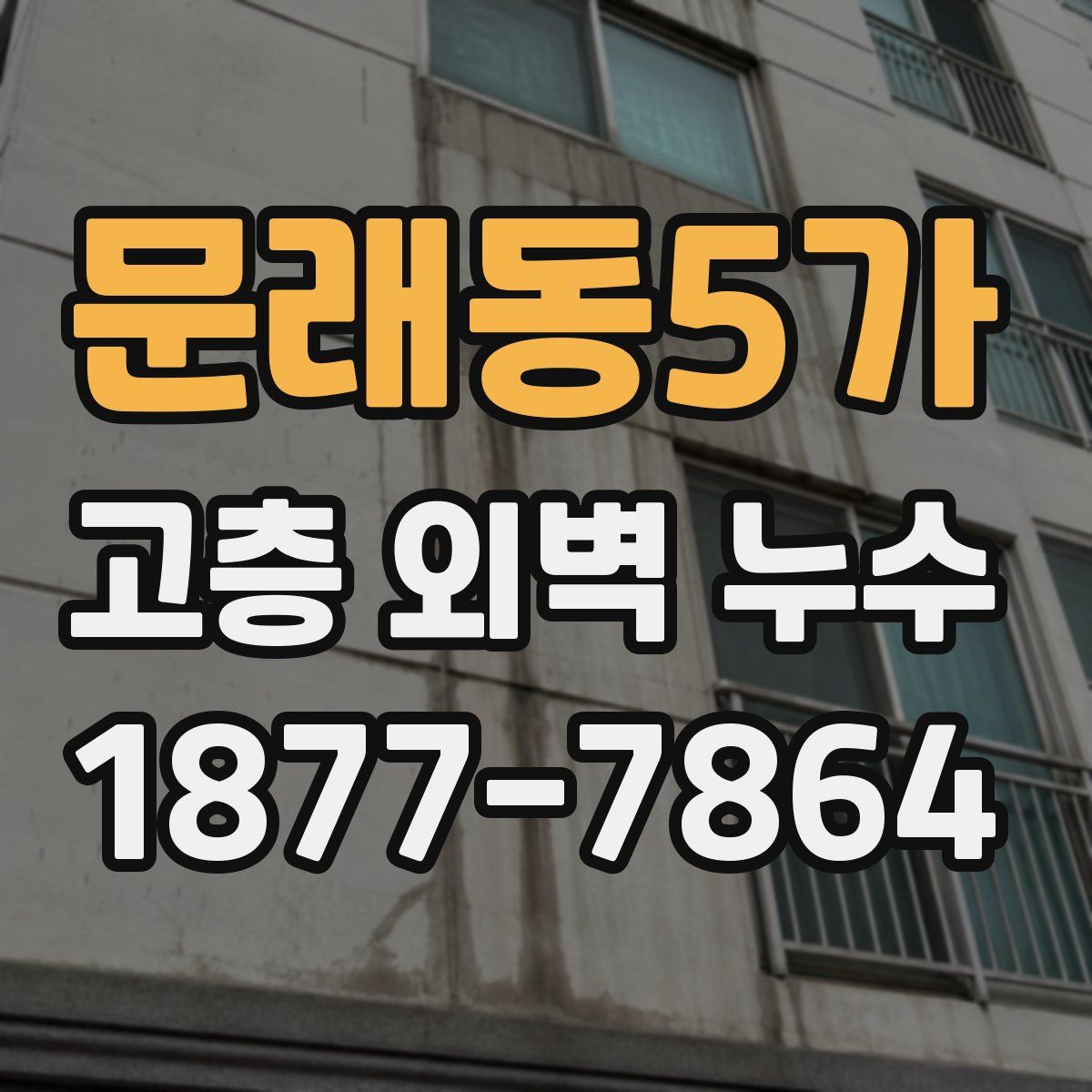문래동5가 고층 외벽 누수