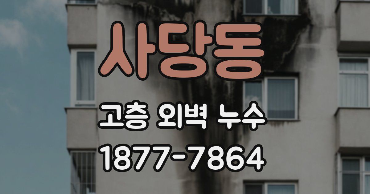 사당동 고층 외벽 누수