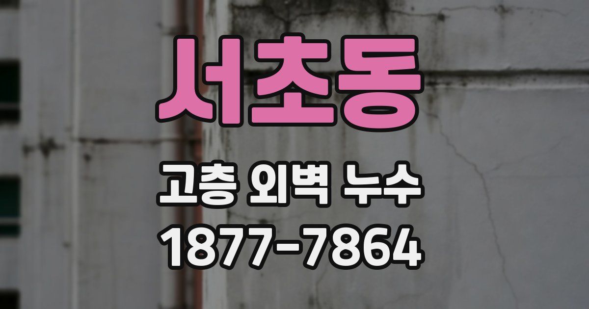 서초동 고층 외벽 누수