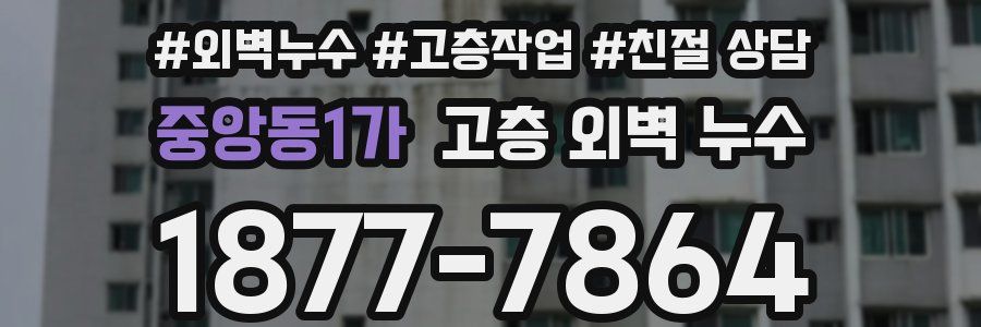 중앙동1가 고층 외벽 누수