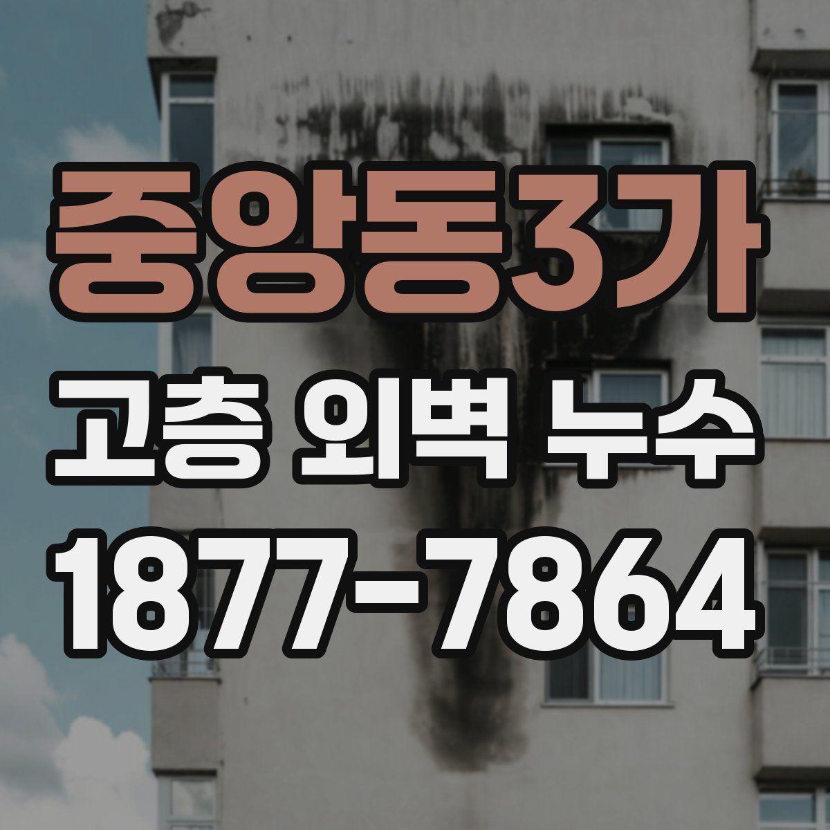 중앙동3가 고층 외벽 누수