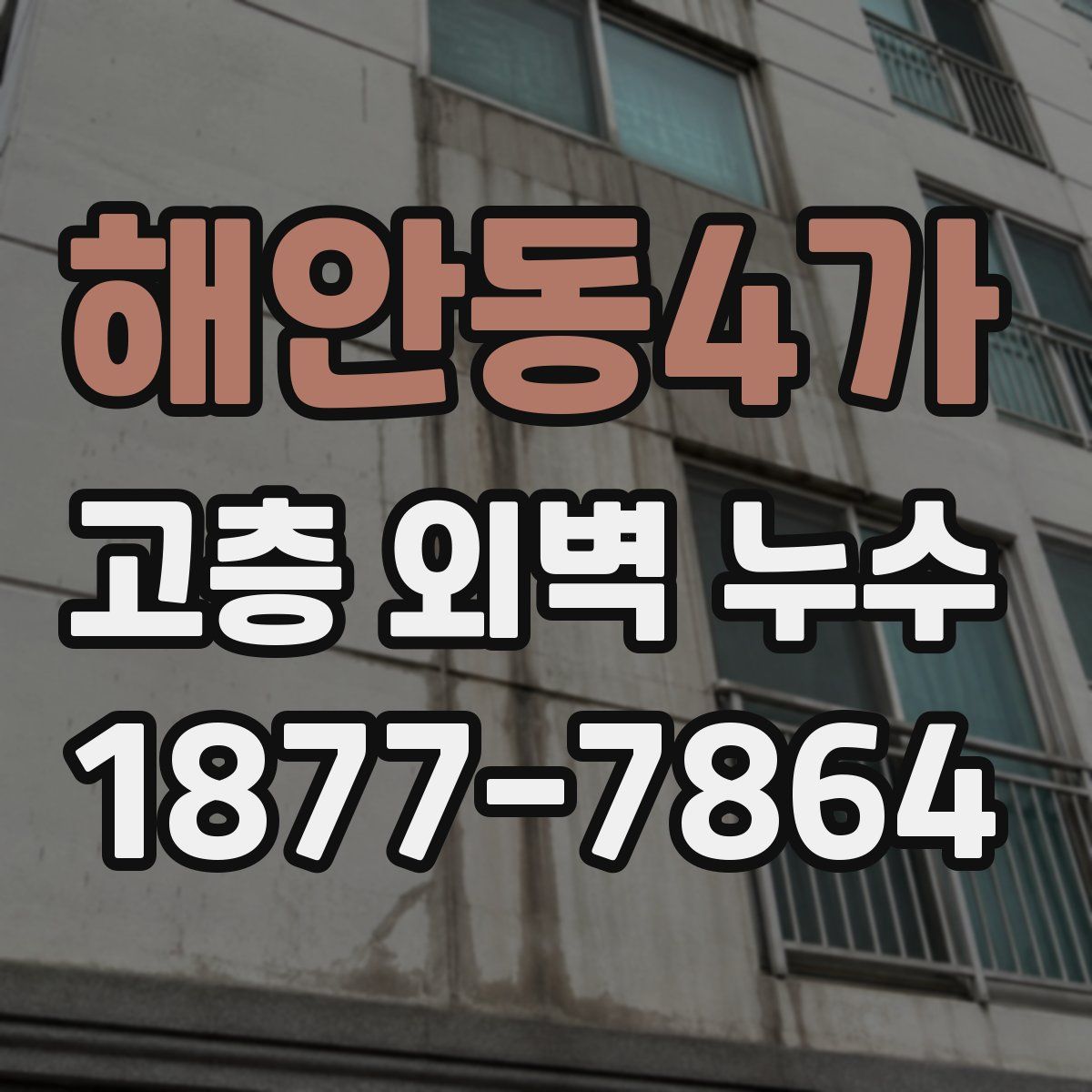 해안동4가 고층 외벽 누수