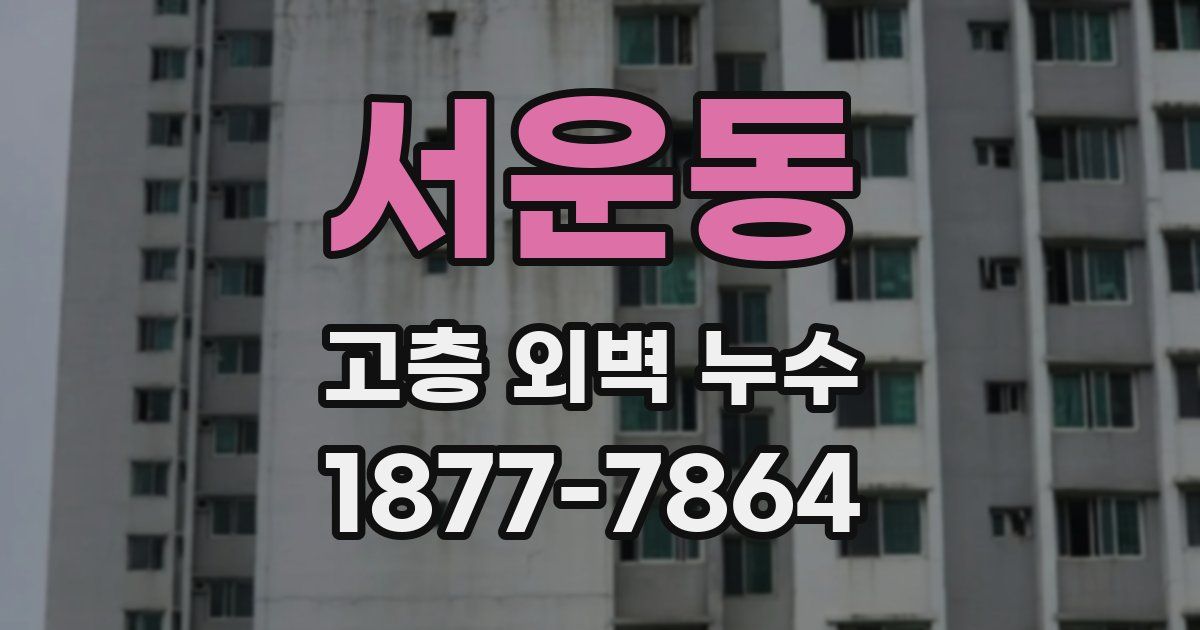 서운동 고층 외벽 누수