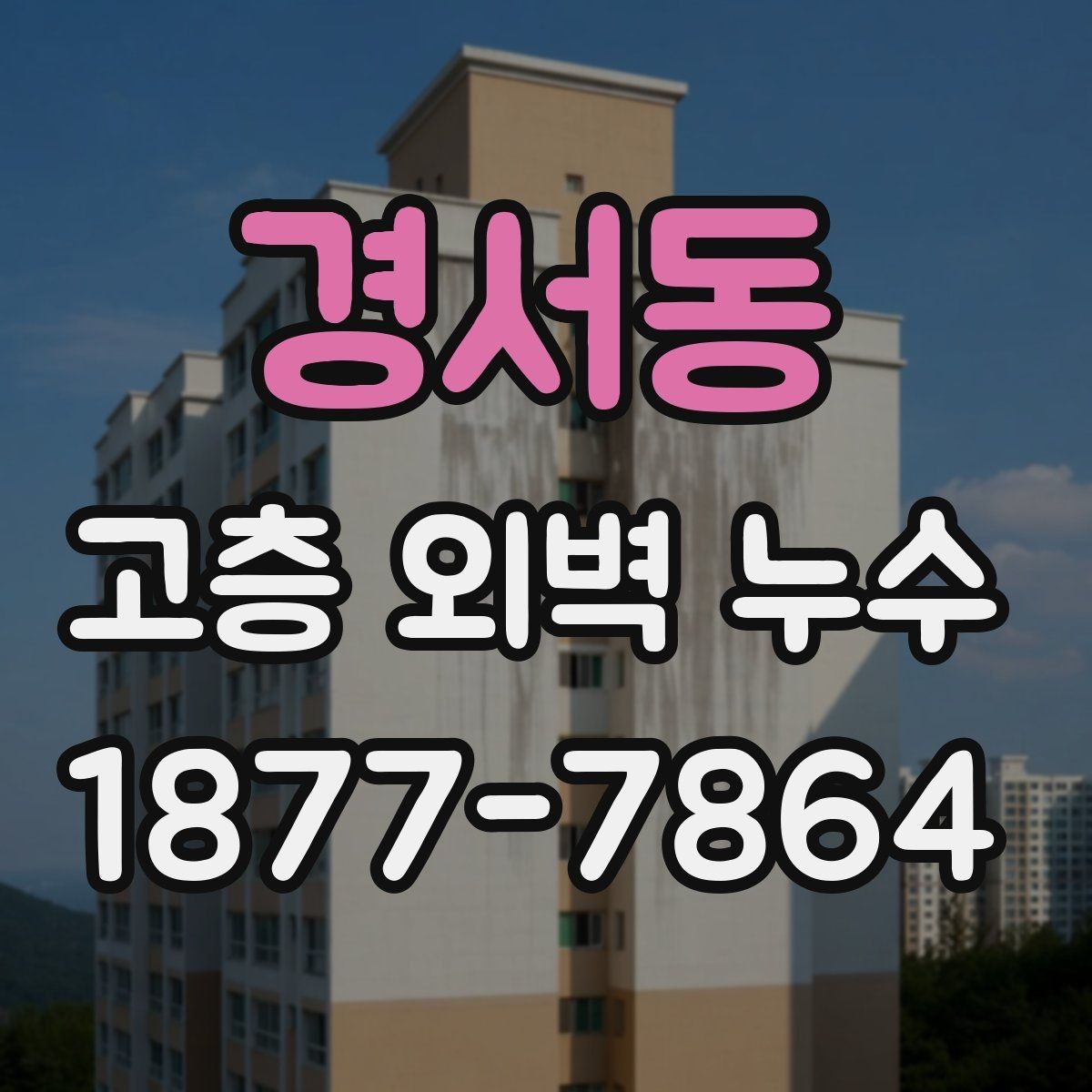 경서동 고층 외벽 누수 발생 구간을 찾는 조사 절차