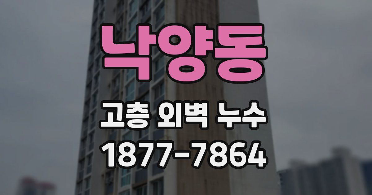낙양동 고층 외벽 누수