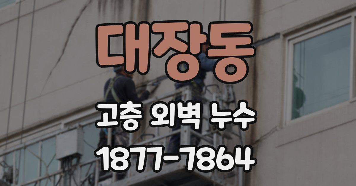 대장동 고층 외벽 누수