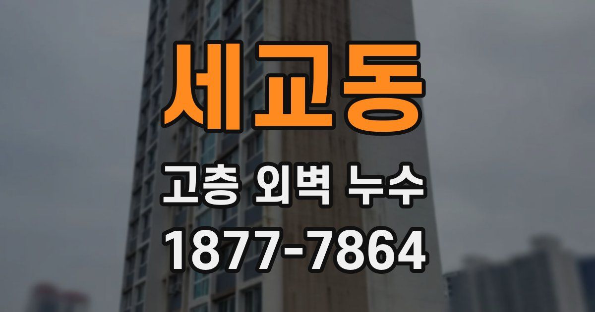 세교동 고층 외벽 누수