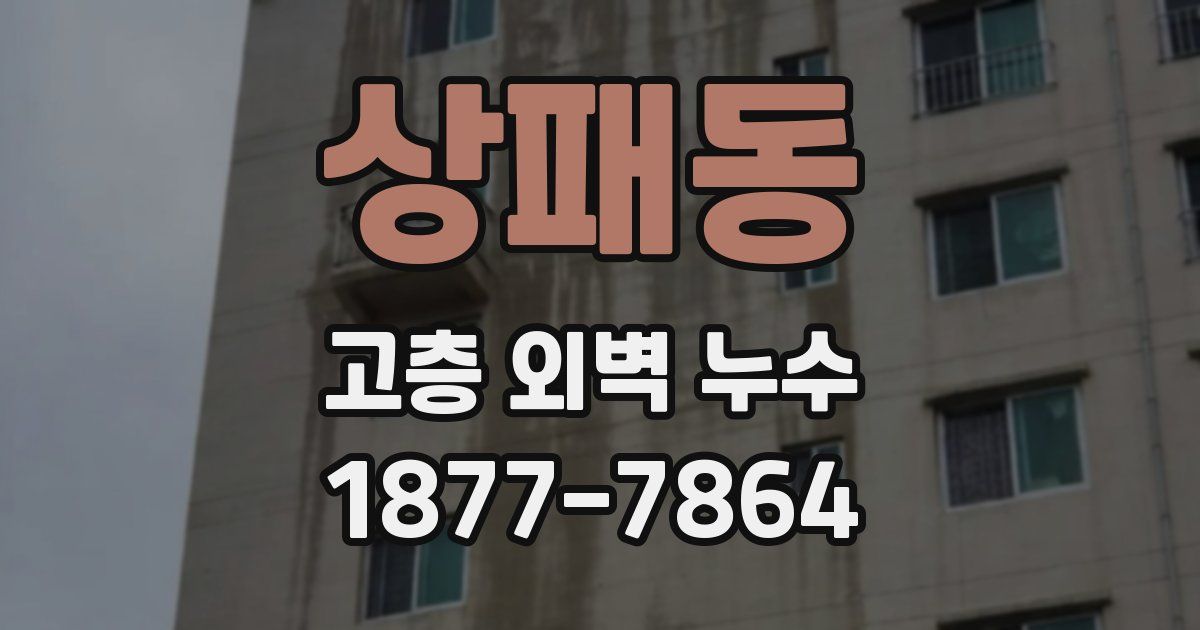 상패동 고층 외벽 누수