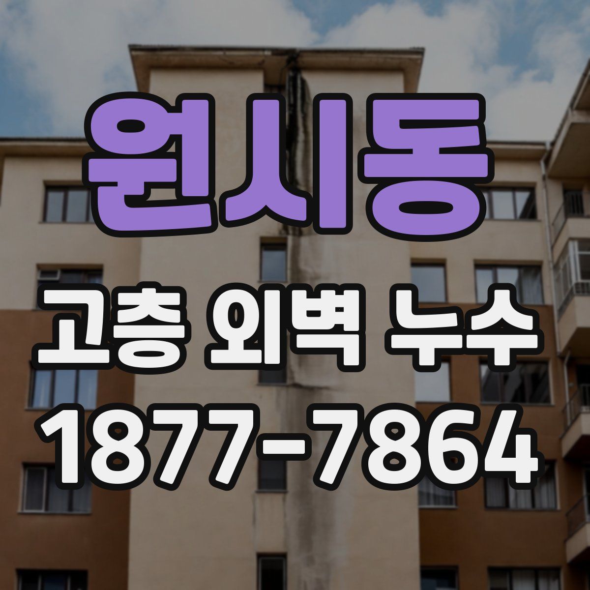 원시동 고층 외벽 누수