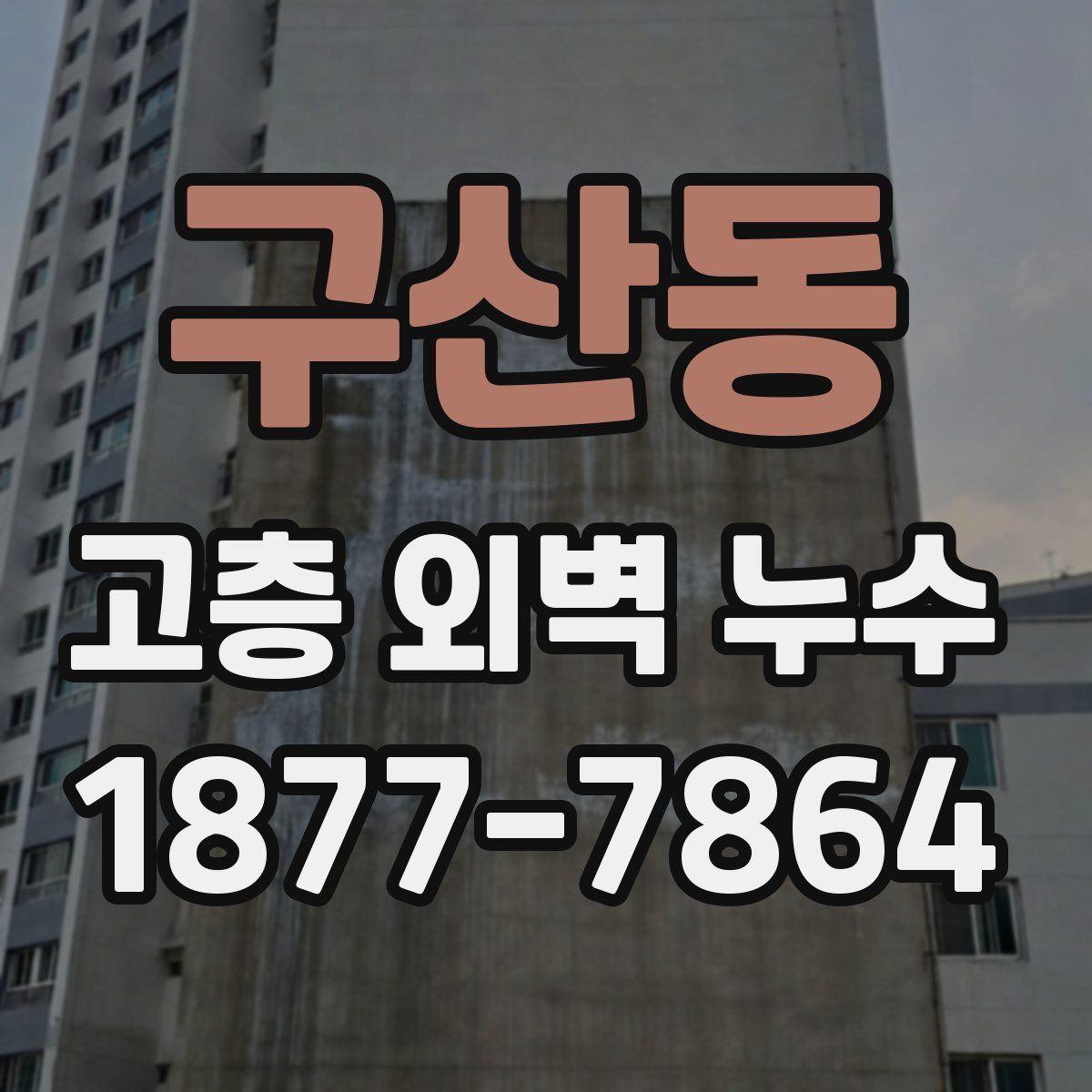 구산동 고층 외벽 누수