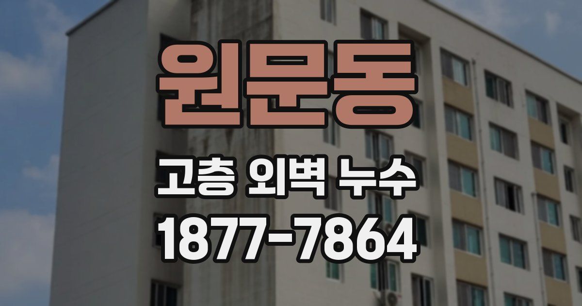 원문동 고층 외벽 누수