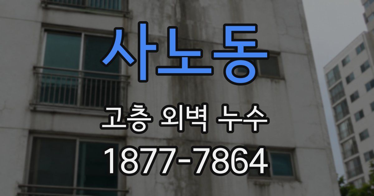 사노동 고층 외벽 누수