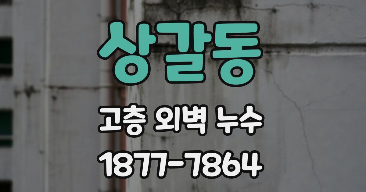 상갈동 고층 외벽 누수