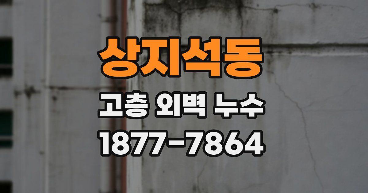 상지석동 고층 외벽 누수