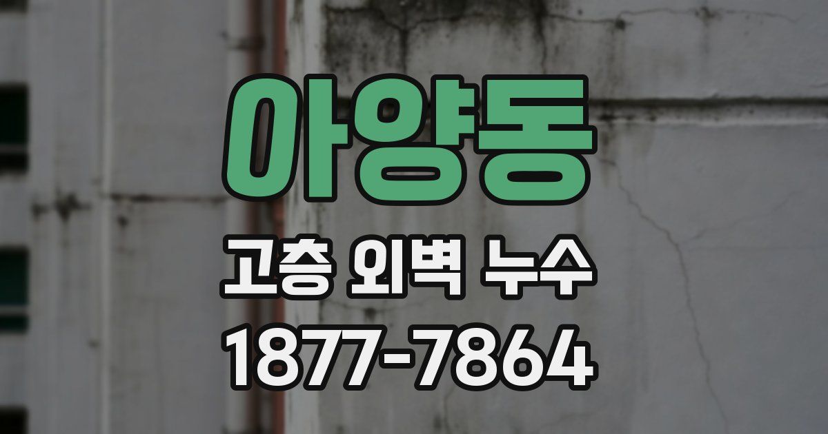 아양동 고층 외벽 누수