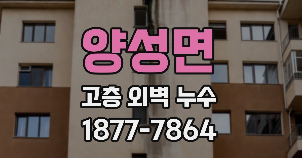 양성면 고층 외벽 누수