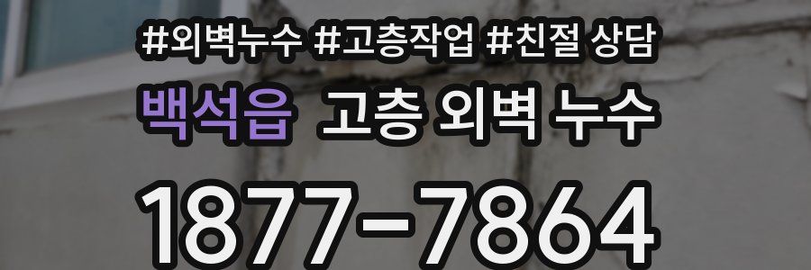 백석읍 고층 외벽 누수
