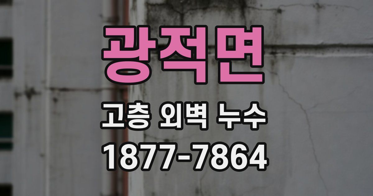 광적면 고층 외벽 누수