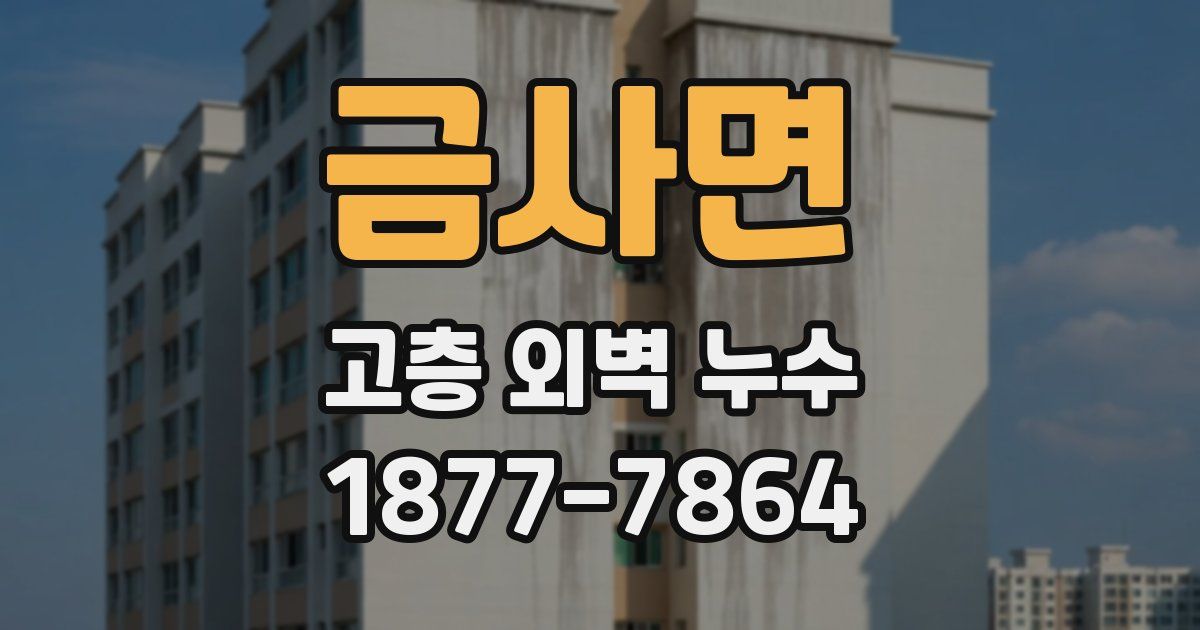금사면 고층 외벽 누수