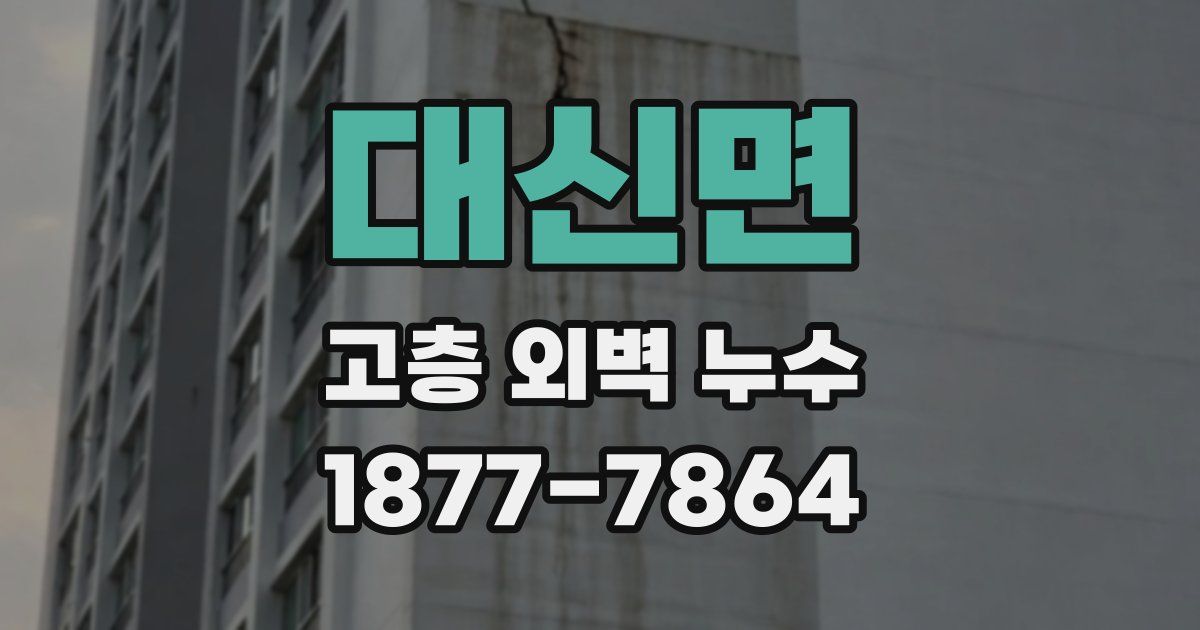 대신면 고층 외벽 누수