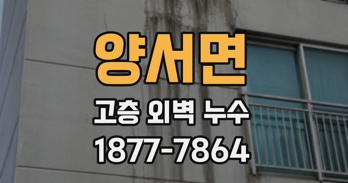 양서면 고층 외벽 누수