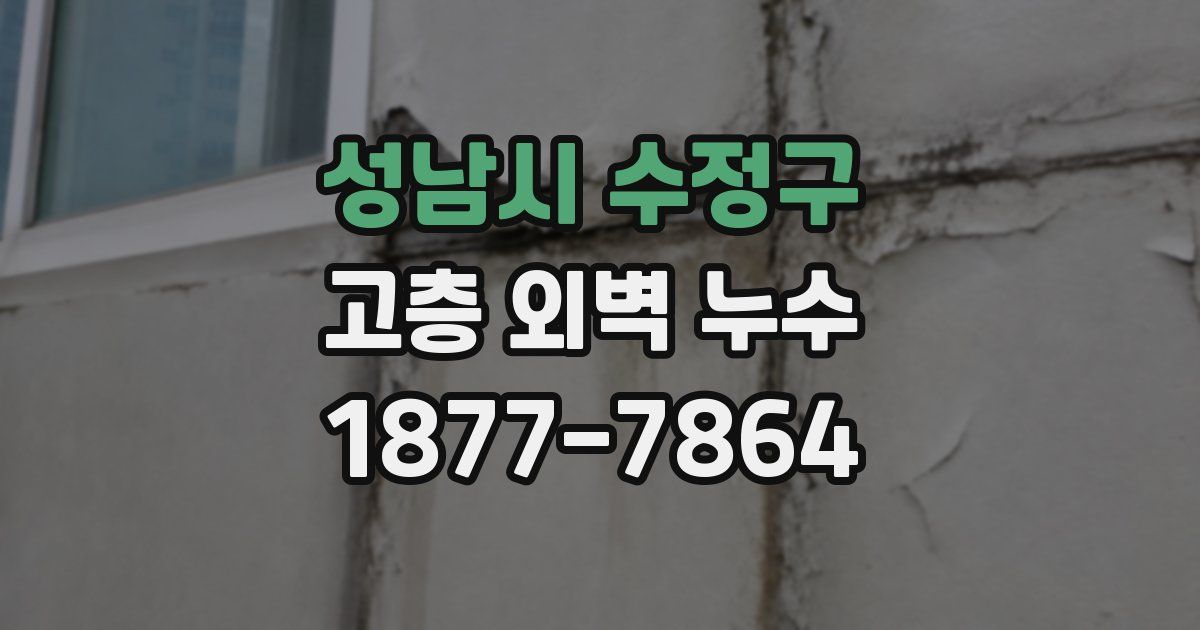성남시 수정구 고층 외벽 누수