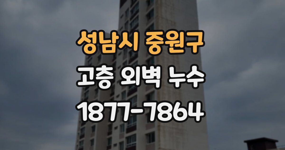 성남시 중원구 고층 외벽 누수