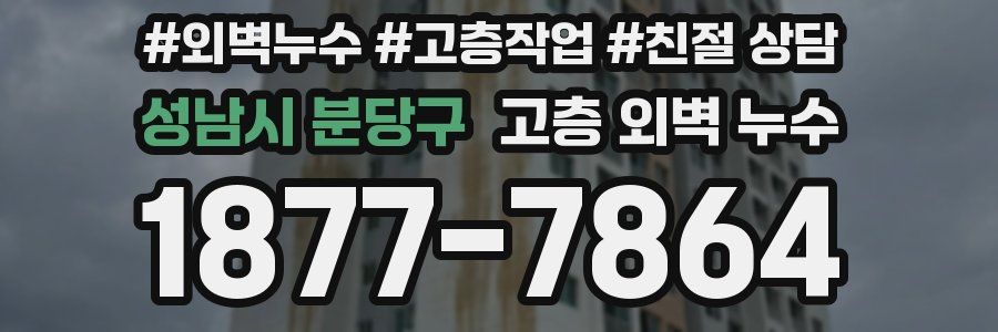성남시 분당구 고층 외벽 누수