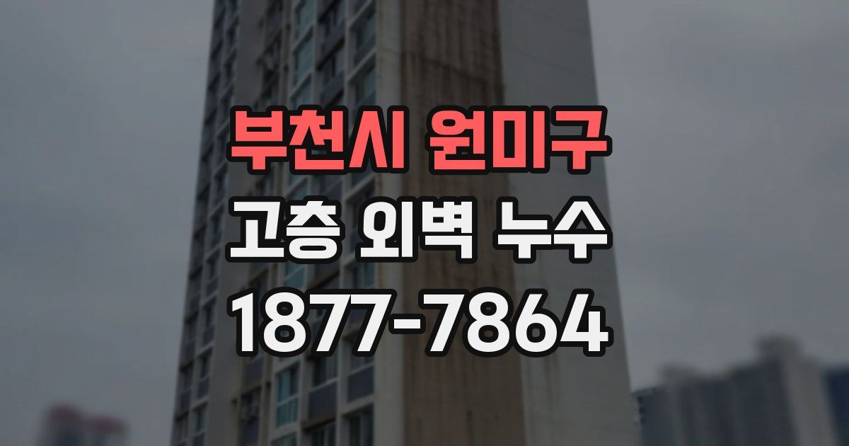 부천시 원미구 고층 외벽 누수