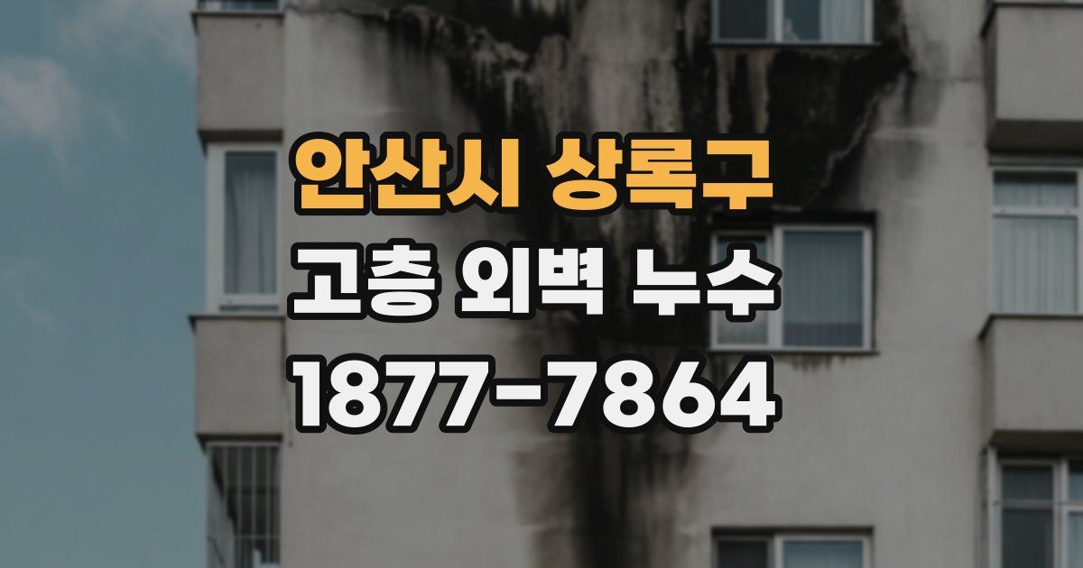 안산시 상록구 고층 외벽 누수