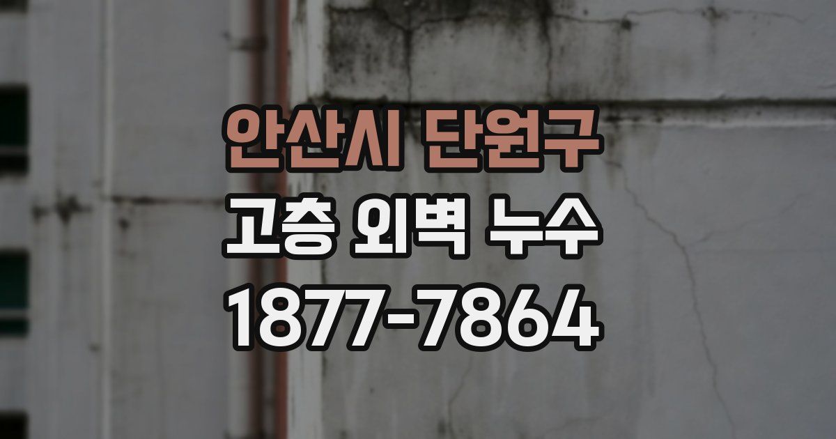 안산시 단원구 고층 외벽 누수