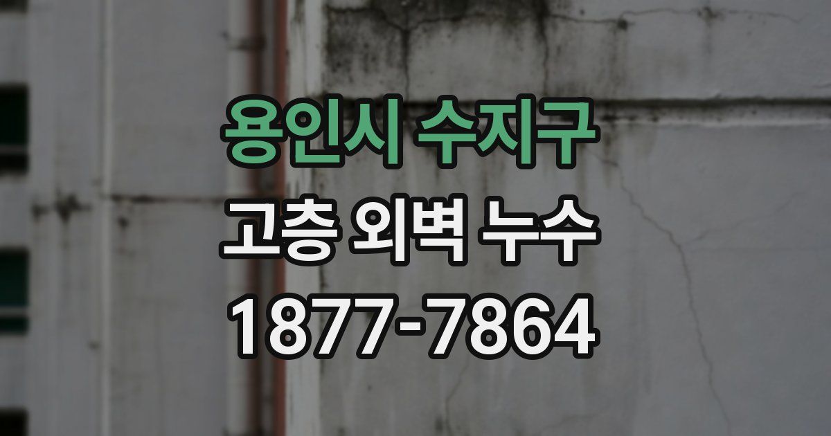 용인시 수지구 고층 외벽 누수