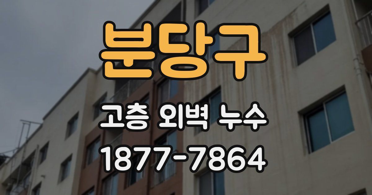 분당구 고층 외벽 누수