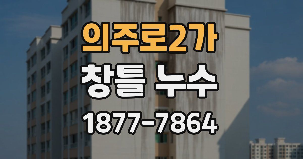 의주로2가 창틀 누수