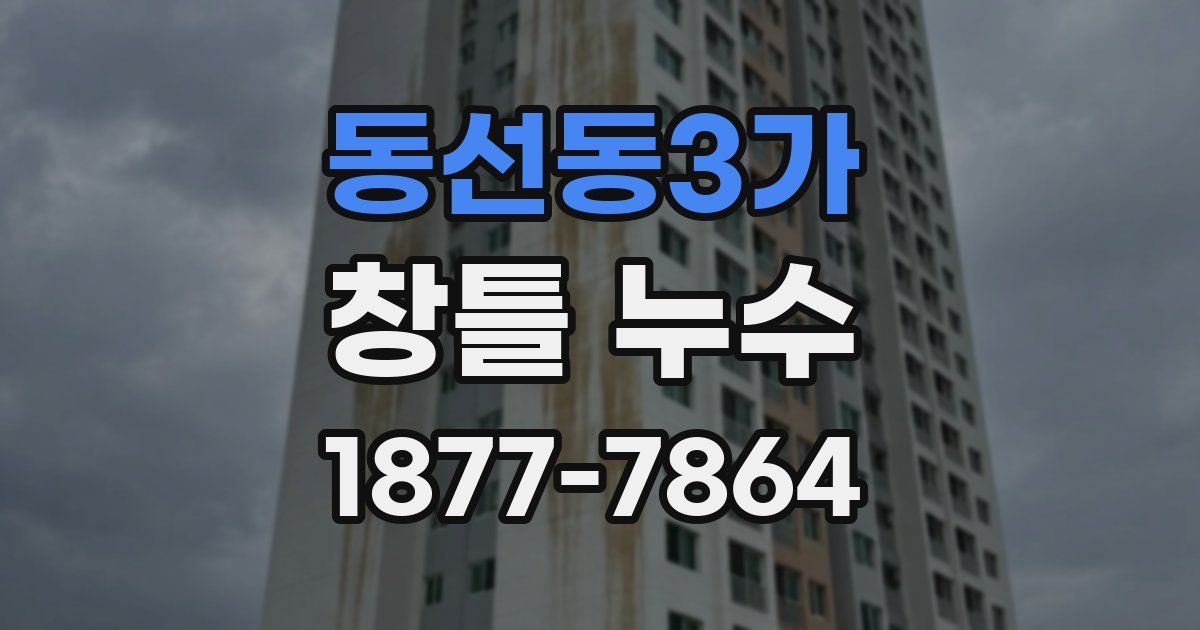 동선동3가 창틀 누수