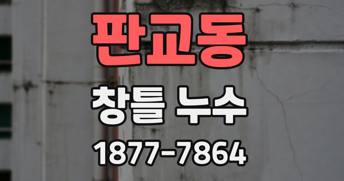 판교동 창틀 누수