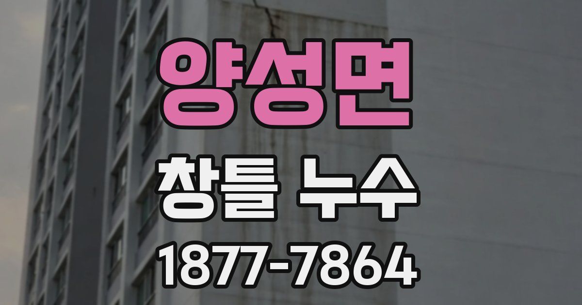 양성면 창틀 누수