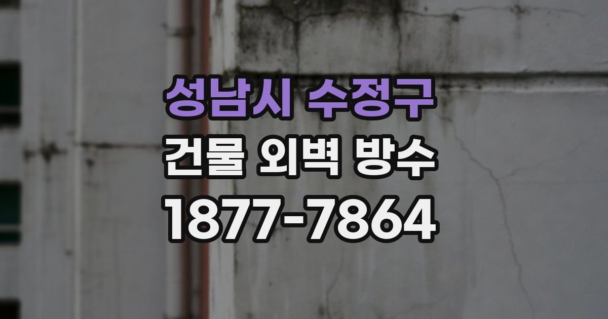 성남시 수정구 건물 외벽 방수