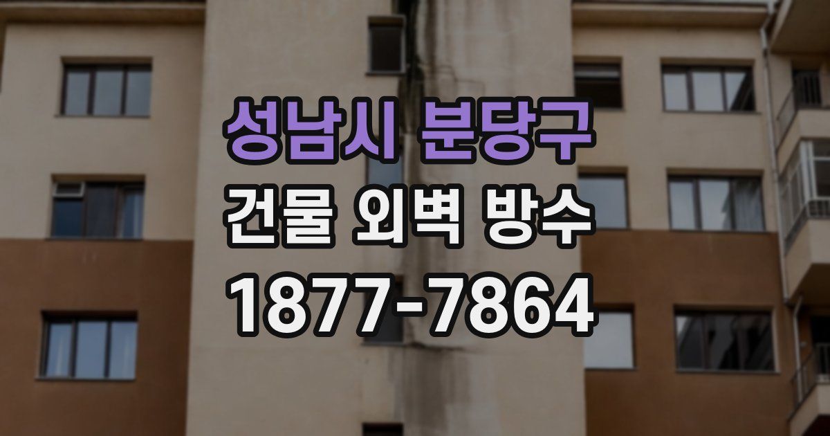 성남시 분당구 건물 외벽 방수
