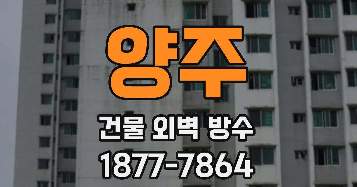 양주 건물 외벽 방수