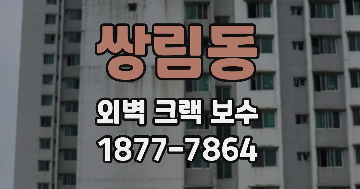 쌍림동 외벽 크랙 보수