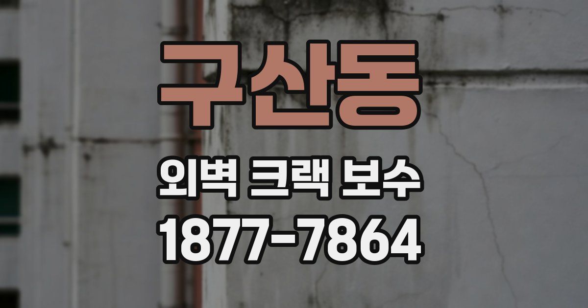 구산동 외벽 크랙 보수