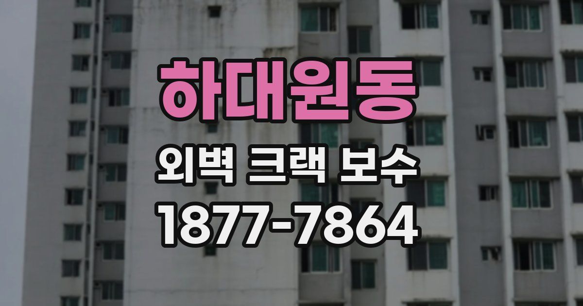 하대원동 외벽 크랙 보수